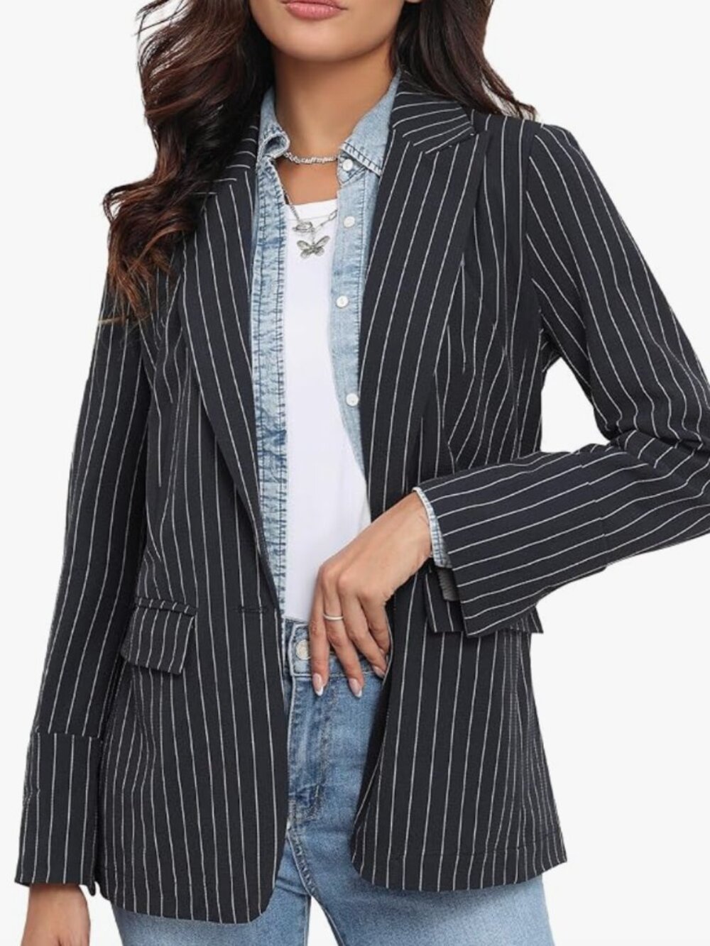 M. Infisavo Navy Oversized Classic Blazer - XL